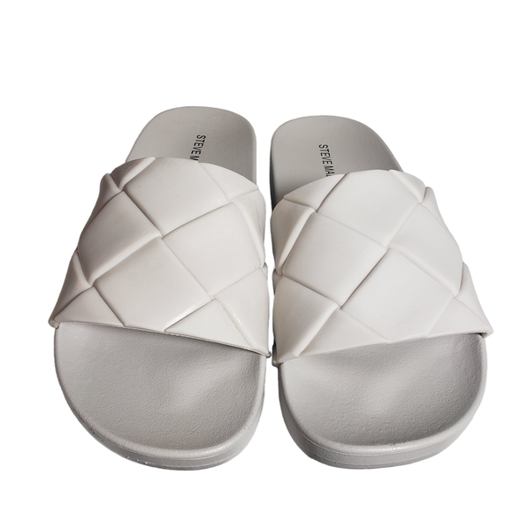 Steve Madden Soulful Gray Quilted Pool Slides Sz 5,7 - Picture 2 of 7
